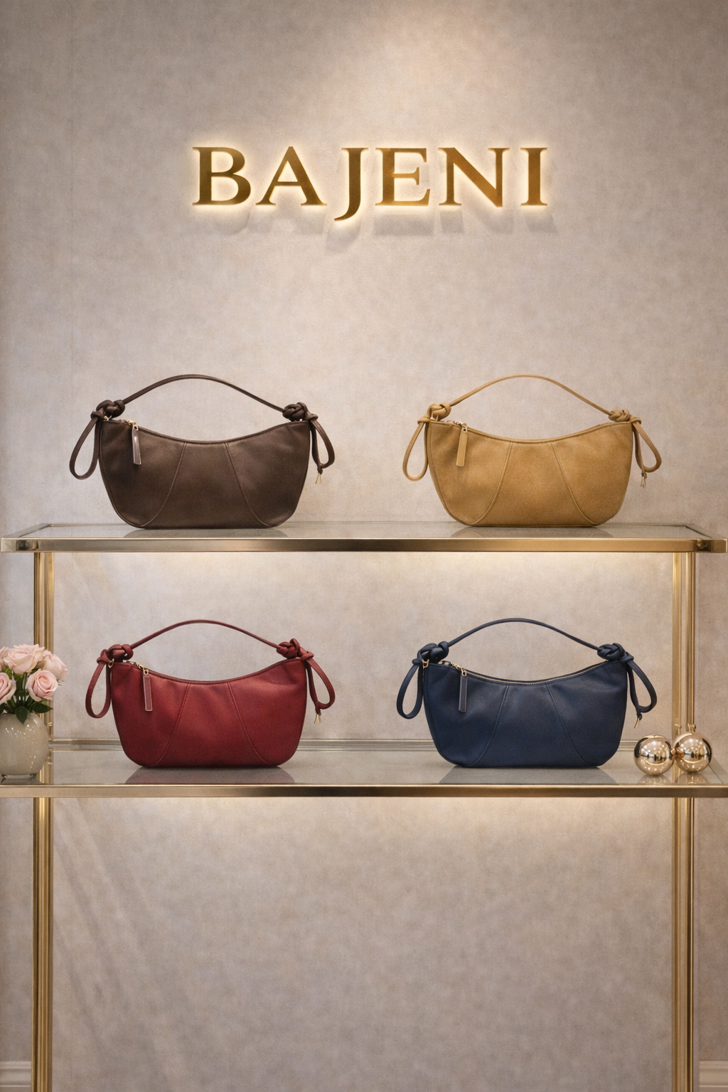 Italian suede shoulder bag “Luna”