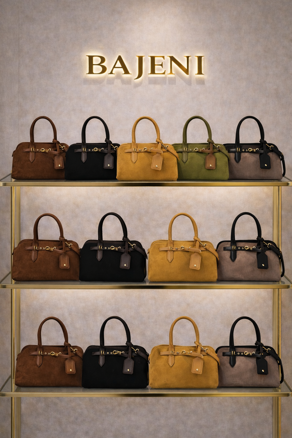 Elegante Damenhandtasche aus Wildleder – Milano Classic Bag