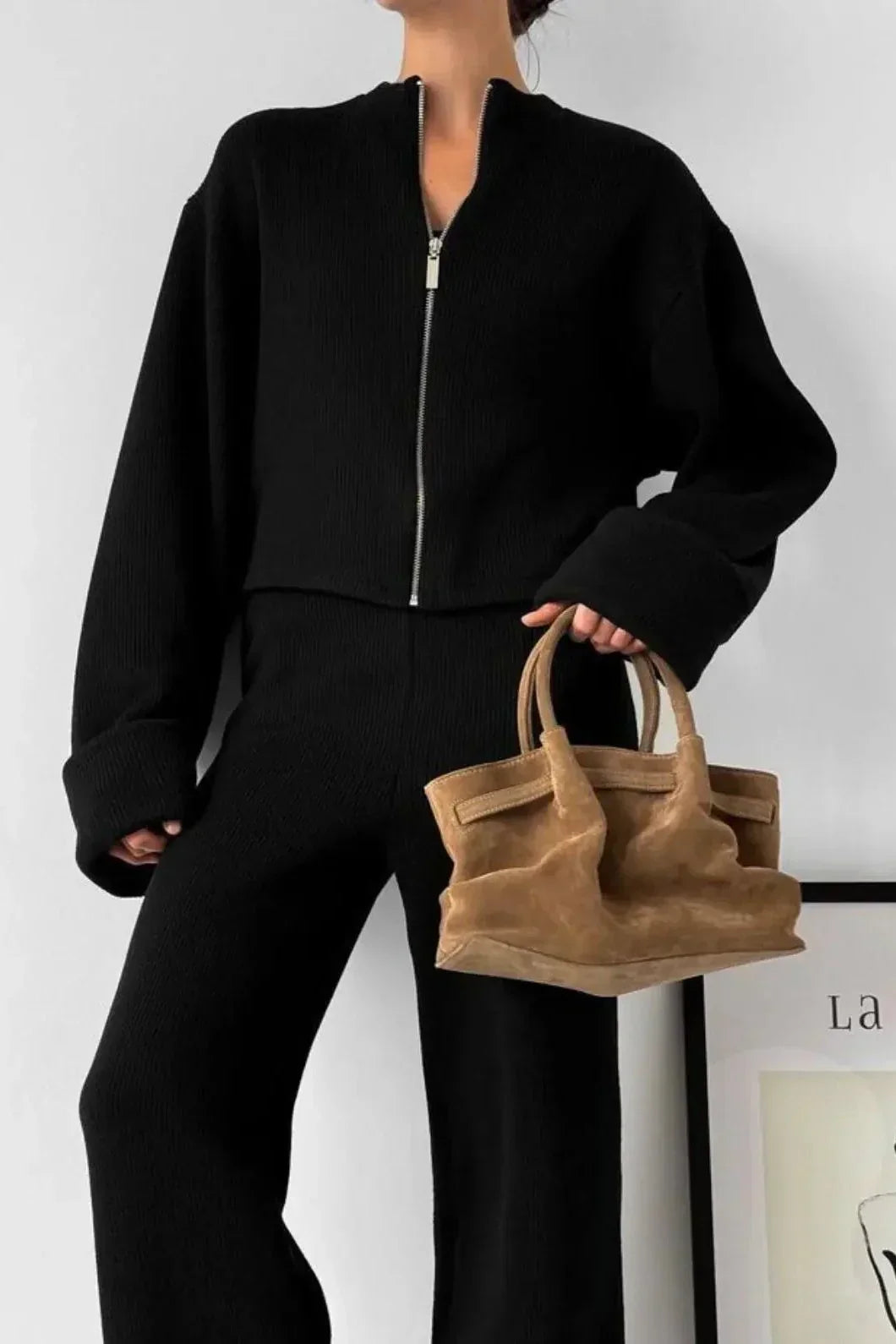 Knit Zip Set – Moderner Strick-Zweiteiler - Bajeni