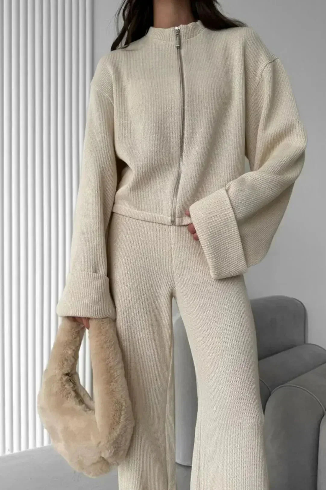 Knit Zip Set – Moderner Strick-Zweiteiler - Bajeni