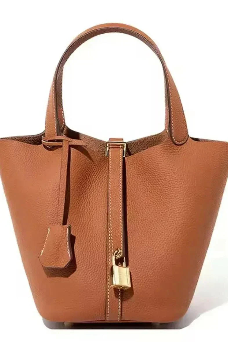 Luxe Bucket Bag mit Schlossdetail - Bajeni