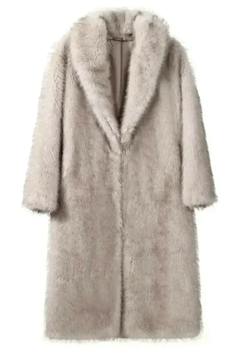 Klassischer Kunstpelzmantel - Bajeni