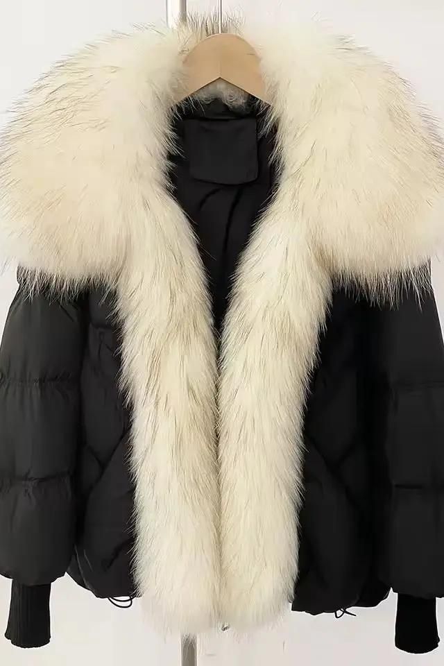 Luxus Jacke mit Kunstpelzkragen - Bajeni