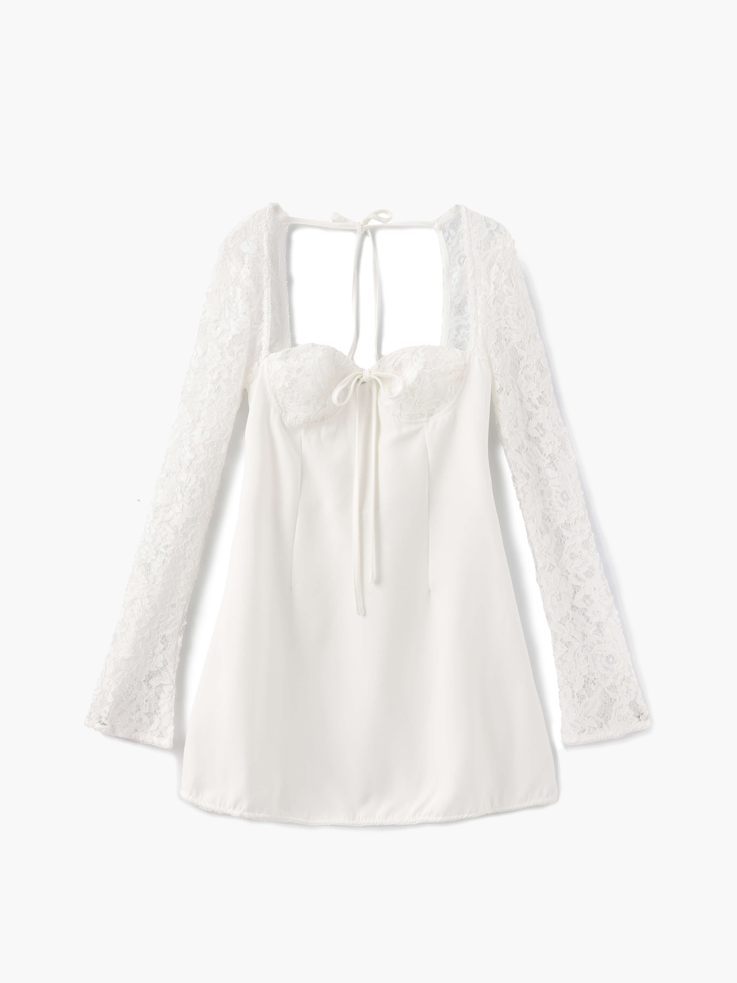 Louise mini dress with lace details - Bajeni
