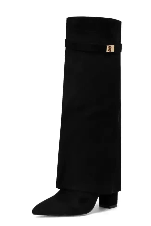 Eleganter Overknee-Stiefel mit Logo-Detail - Bajeni